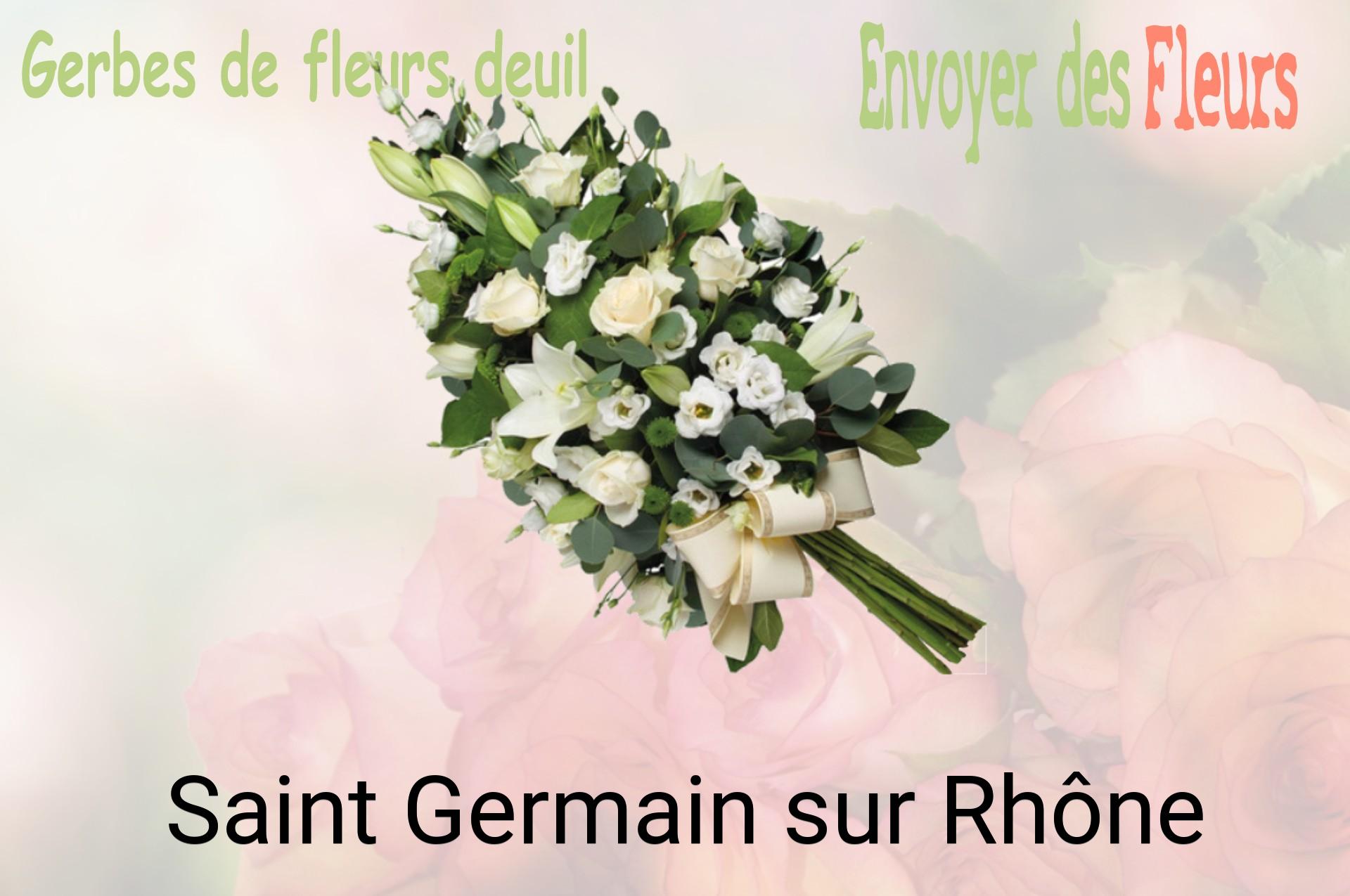 Gerbe de fleurs de deuil livrée à Saint-Germain-sur-Rhône